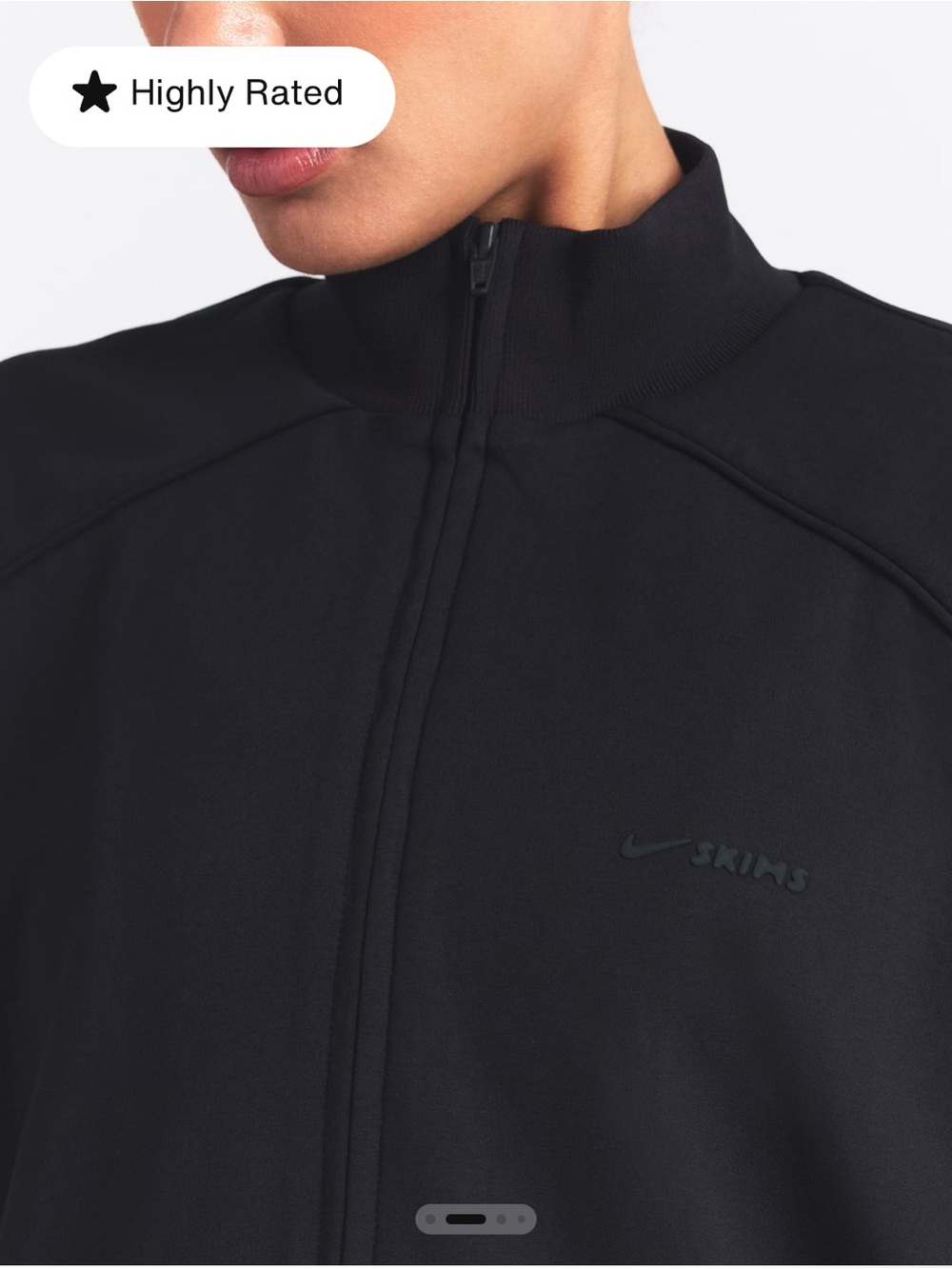 NWOT Skims x Nike womens tricot black track jacket